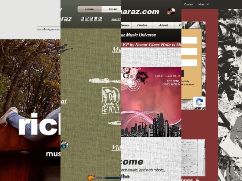 Evolution of Ricky Jamaraz's website
